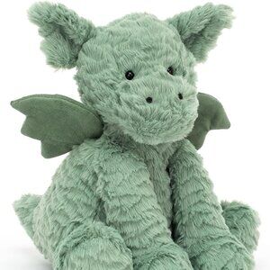 Jellycat Fuddlewuddle Dragon Stuffed Animal, Green, Medium, 9 inches